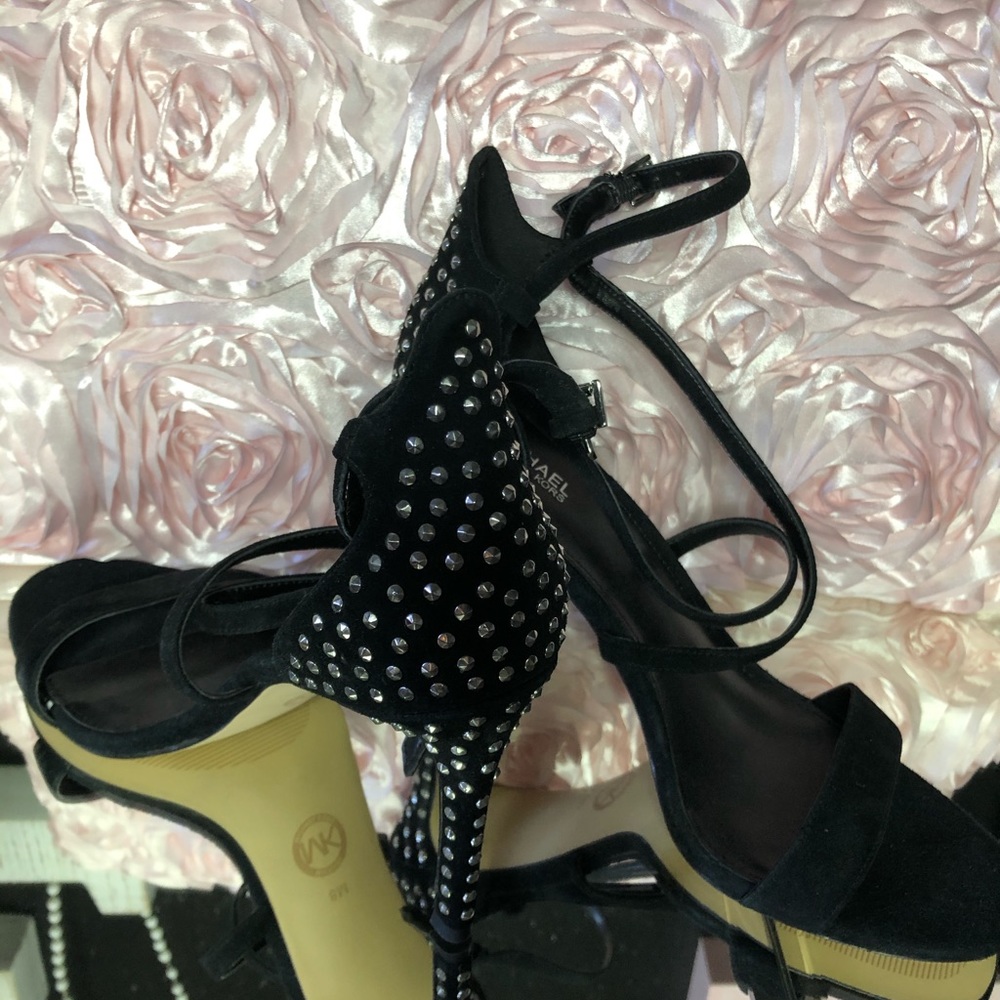 MK Black Suede Heels